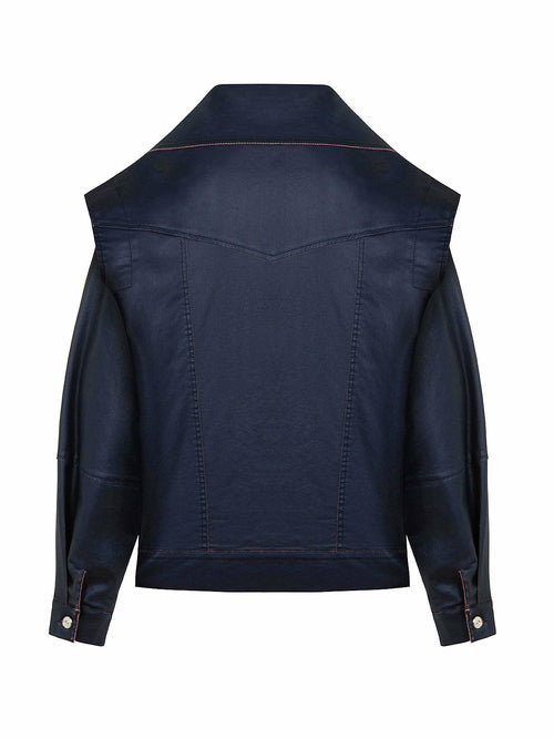 Wide Collar Coated Jacket