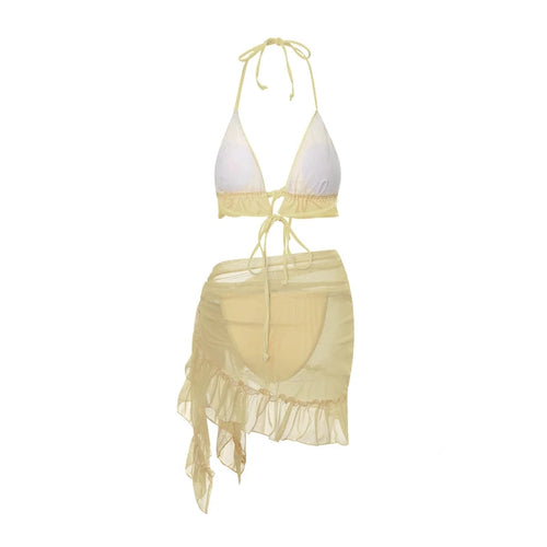 Saffie girl Halter Bandage three piece swimsuit