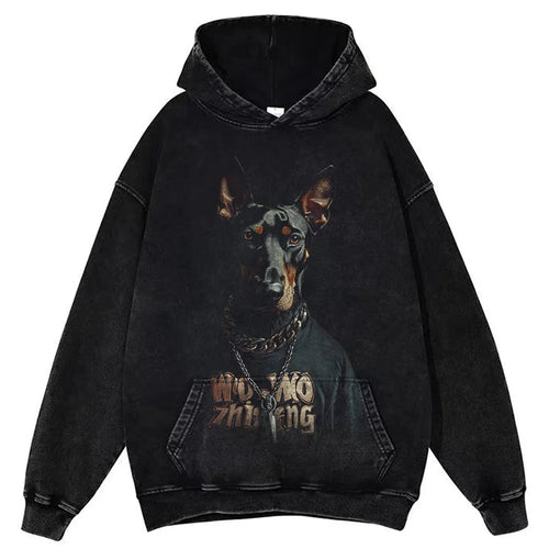 Retro Rottweiler Doberman Streetwear Tee – Vintage Hip Hop Gothic
