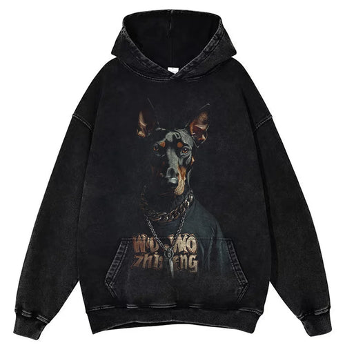 Retro Rottweiler Doberman Streetwear Tee – Vintage Hip Hop Gothic