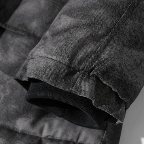 Hooded Parkas Winter Jacket Men Tie Dye Print Cargo Coats Jackets