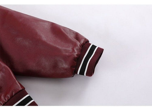 Jacket Men Furry Letter Star Leather Oversized Bomber Coats Couple