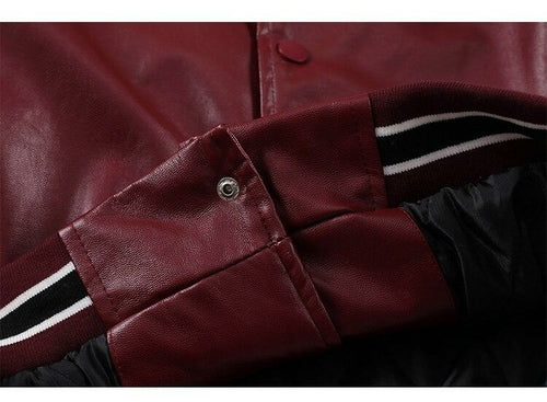 Jacket Men Furry Letter Star Leather Oversized Bomber Coats Couple