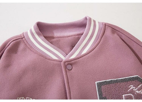 Varsity Jacket Men Leather Patchwork Letter Patch Baseball Coats