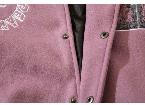Varsity Jacket Men Leather Patchwork Letter Patch Baseball Coats